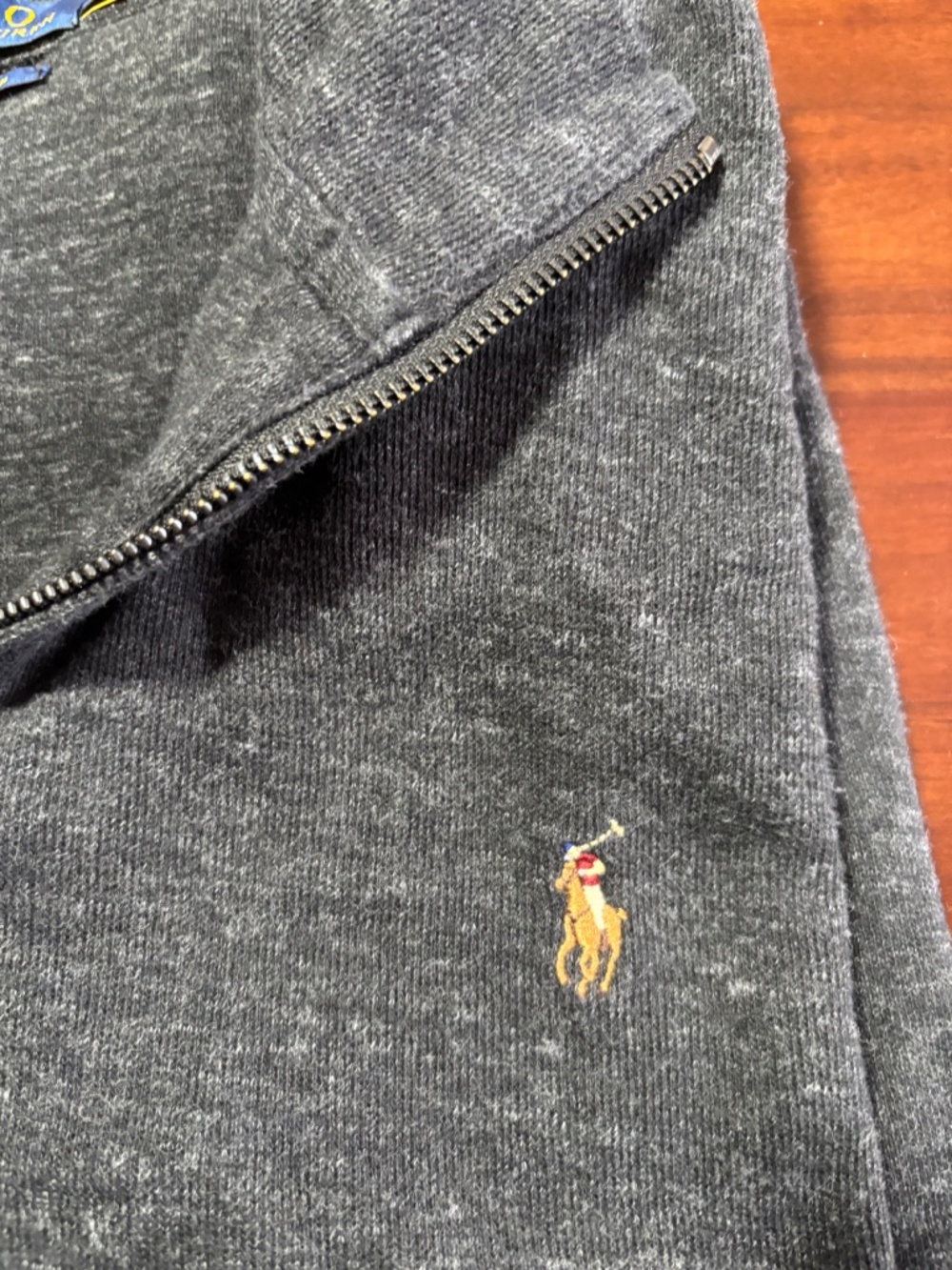 Polo Ralph Lauren Men's XXL Heather Charcoal Grey Quarter-Zip Sweater Pony Logo - Picture 2 of 7